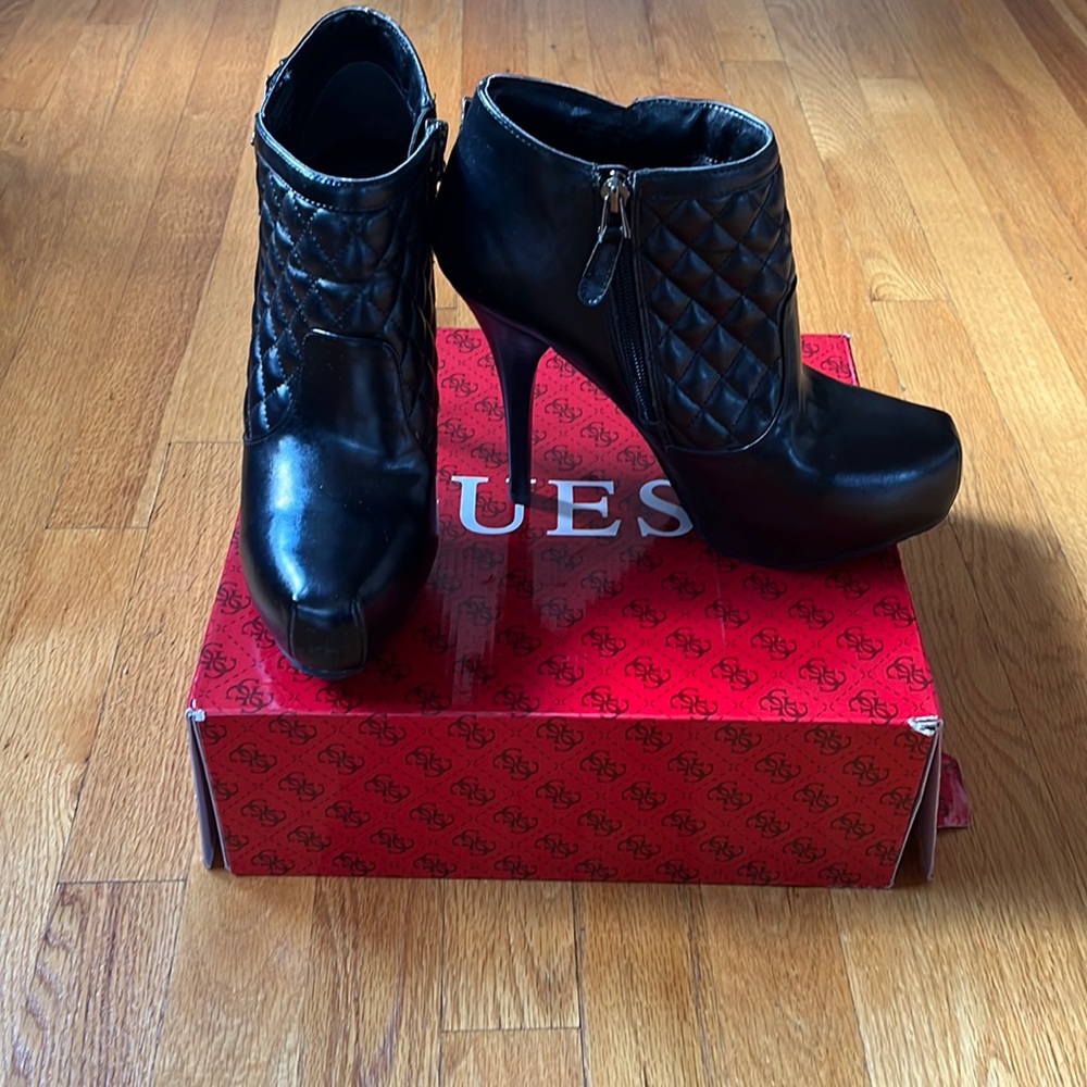 Black GUESS booties. NWOT